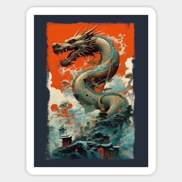 Cloud Dragon Sticker by DavidLoblaw